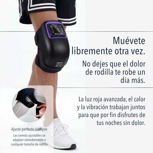 FORTHiQ Pro+ Knee Massager with Heat and Red Light, 6-in-1: Heat, Red Light Dual Wave Length and Vibration - Wireless, Portable, Rechargeable, Memory Function and Adjustable Straps