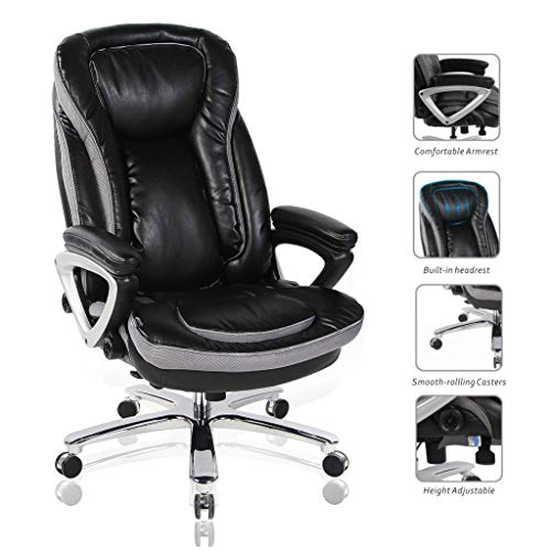 Smugdesk High Back Executive Office Chair With Thick Padding Headrest