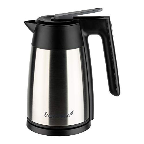 Vektra VEK-1703 - Vacuum aislado ambientally Eco Friendly Easy para Cordless Kettle, 1,7 litros, acero inoxidable