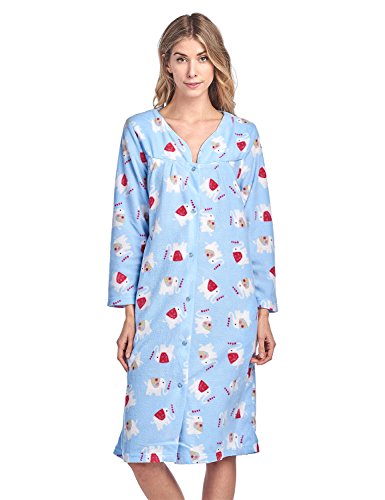 Casual Nights Womens Printed Fleece Snap Front Lounger House Dress |  Desertcart Barbados