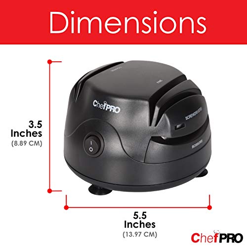 3In1 ELECTRIC KNIFE SHARPENER SYSTEM by ChefPRO, Great for Kitchen