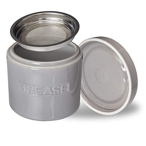 Bacon Grease Oil Container Storage Can Keeper w/Stainless Strainer