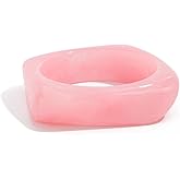 PAIOJVN Trendy Colorful Chunky Square Acrylic Resin Bangle Bracelet Plastic Wide Geometric Transparent Wristbands Cuff Bracelet for Women Holiday Jewelry