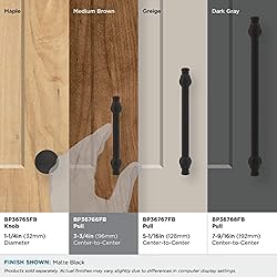 Amerock | Cabinet Pull | Matte Black | 3-3/4 inch