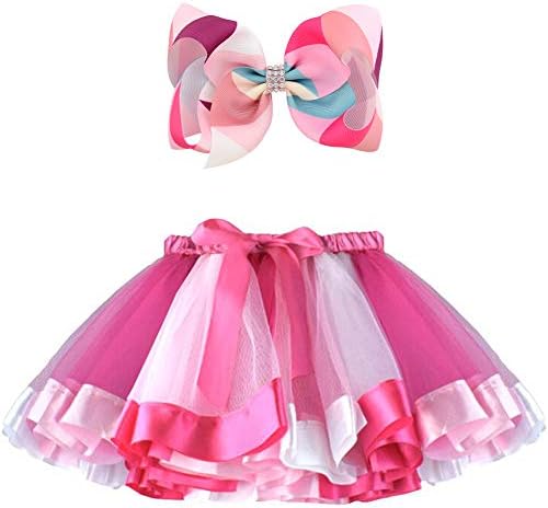 Falda Tutú De Malla Arcoíris Para Niñas – 3 Capas De Tul De Poliéster, Cintura Elástica De 22 A 90 Cm, Largo 30 Cm, Ideal Para Ballet, Carnaval Y Disfraces