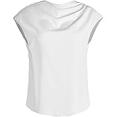 winkbay Women's Mock Neck Blouse Dolman Cap Sleeve Ruched Business Casual Tops