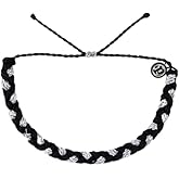 Pura Vida Bracelet Braided Stackable Bracelet for Women, One Size, Black/Silver