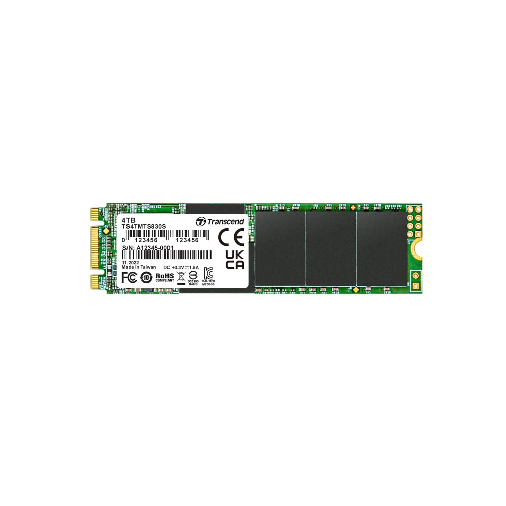 Transcend MTS830S 4TB M.2 2280 SATA III 6Gb/s SSD, Read/Write up to 560/520 MB/s with DRAM Cache for Ultrabooks& Lightweight Notebooks TS4TMTS830S