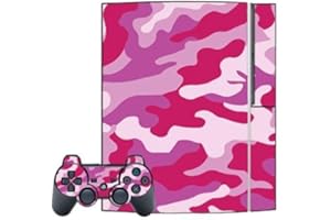 Mightyskins Protective Skin Decal Cover Sticker Compatible with PlayStation 3 Console + Two PS3 Controllers - Pink Camo