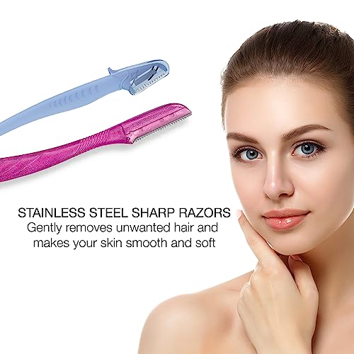 Nylea 2in1 Pack Precision Eyebrow Razors, Facial Dermaplaning Tool