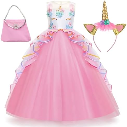 amazon unicorn princess dress Amazon.com: Kids Summer Holiday Rainbow Girls Birthday Unicorn Princesses Dresses,6PDPAT51, 3-4 Years(Size 110): Clothing, Shoes & Jewelry