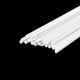 25 Pcs 3x3x250mm White ABS Styrene Plastic Square Bar Rods for DIY Sand Table Model, DIY Scene Making, Building Making