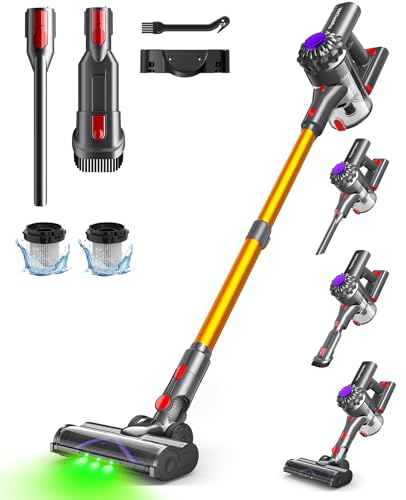 Aspirateur Balai sans Fil, 35kPa Aspirateur sans Fil 6 en 1,35 Minutes d'Autonomie avec Batterie Amovible,pour Le Nettoyage de Tous Types de Sols et Tapis