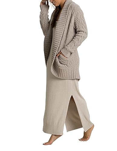 Barefoot Dreams CozyChic Cable Shawl Cardi, Open Front Cardigans