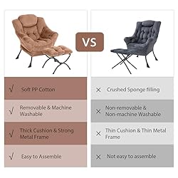 Furlide Oversized Chair with Ottoman, Modern