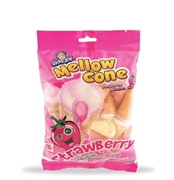 RICKY JOY 2202253 3.53 OZ MELLOW CONE STRAWBERRY JELLY – PACK OF 18