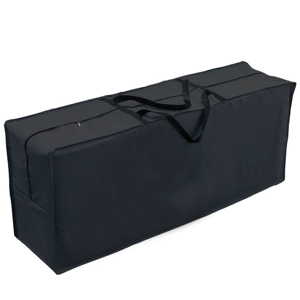 PATIO PLUS Garden Furniture Cushion Storage Bag, Waterproof, Anti-UV, Heavy Duty Rip Proof 420D Oxford Fabric 130x32x52cm Black