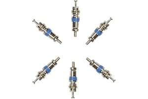 C & D VALVE MANUFACTURING CO. Pack of (6) CD4460 Schrader Valve Cores with Teflon Seal (Blue)