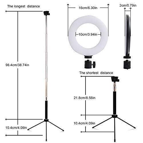 FREESOO Luz de Anillo LED Regulable 6” RGB 8 Colores para Fotografia con Trípode Altura Ajustable con 5 Niveles de Brillo USB para Youtube Disparo Selfie Video Maquillaje