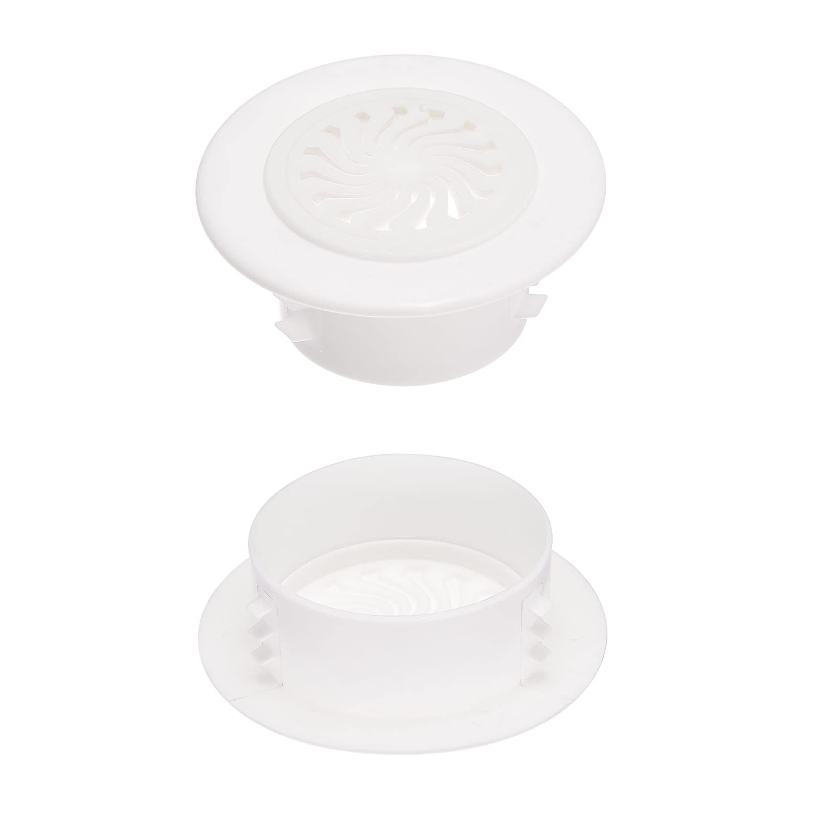 DTGN 3.07"x1.38"(ODxT) Round Vent Cover - 2Pack - Good for Bedroom Bathroom 2"-2.3" Dia Vent Hole - ABS Plastic Adjustable Air Vent Cover - White