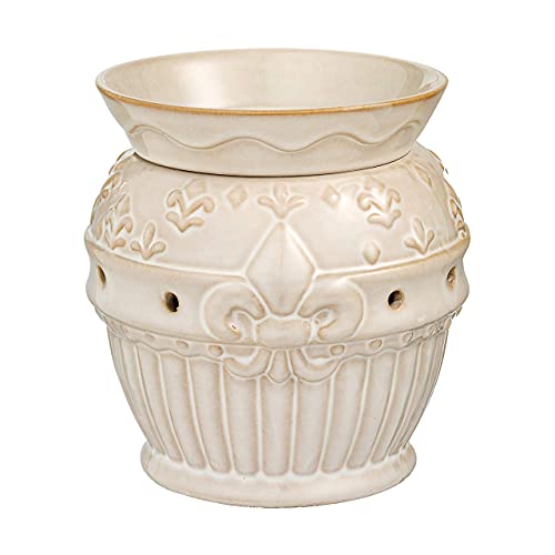 Fleur De Lis Ceramic Candle Warmer Electric with Safety Timer
