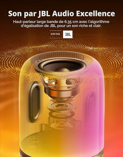 Govee JBL 2 Pro x JBL Table Lamp: Wireless Smart Lamp with Speaker, Light-to-Music Sync, 16 Music Modes and 100+ Scene Modes, Matter Compatible, Customizable