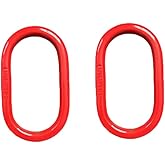 BTMPYLYT Oblong Master Link, 2Pcs, 5/8’’,6600lbs,Grade 80 Steel Heavy Duty Chain Lifting Ring, for Lifting and Rigging Applications – Red