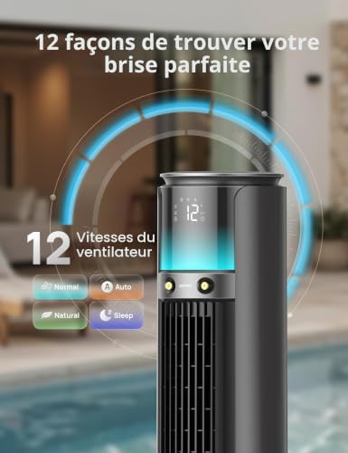 DREO TurboCool 711AS Outdoor Mist Fan, 10m/s, 12 Speed, 4 Modes, 150° Oscillation, Quiet 20dB, DC Motor, Weatherproof, Indoor and Outdoor