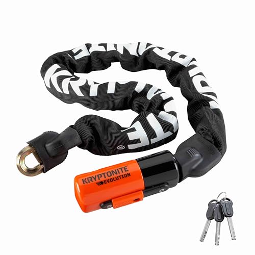 Kryptonite Evolution 1090, Kettenschloss mit integriertem Schlosskopf, 10mm gehärteter Manganstahl, Sicherheitslevel 8/10, für Fahrräder, E-Bikes, Rol