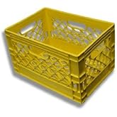 Authentic 19x13x11 6 Gallon 24 Quart Rectangular Dairy Milk Crate (YELLOW)