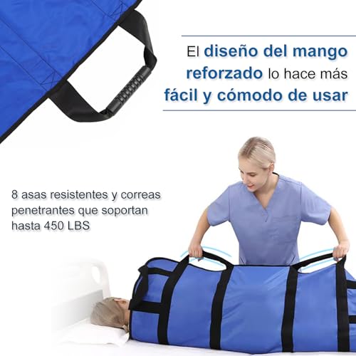 Toketa Manta de Traslado Reutilizable, Colchón de Posicionamiento Impermeable con Ocho Asas Reforzadas, Rotar y Girar al Paciente, lo Que la Hace Muy Adecuada para Cuidar a los Miembros de la Familia