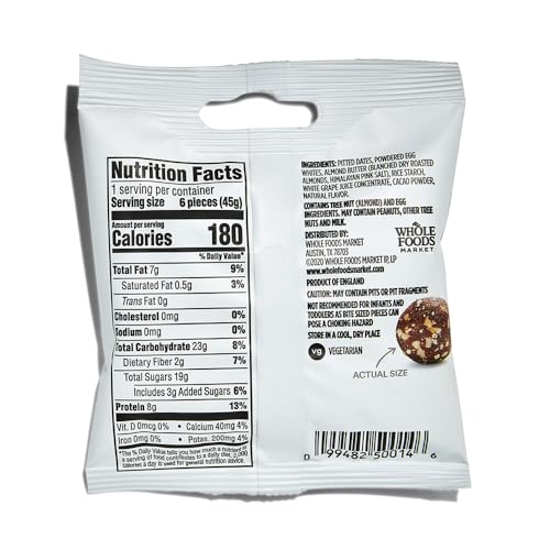 365 BY WHOLE FOODS MARKET, PROTEIN CHEWY BITES COFFEE ALMOND, SINGLE SERVING 1.58 OUNCE