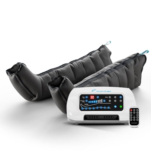 Venen Engel® 8 Premium Massage Device with Leg Cuffs, 8 Deactivate Air Chambers, Pressure and Time Easily Adjustable, 6 Massage Programmes