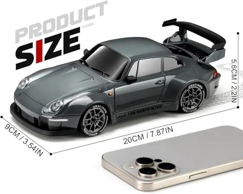Drift RC Car 1:24 Scale – 4WD High-Speed Remote Control Racing Car with LED Flashing Lights, All-Terrain Dual Tires, USB Charging & Accessories for Ultimate Drifting Fun(Dual batteries)