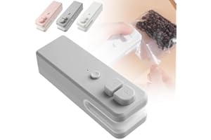 MINTIML Mini Bag Sealer,Upgrade 2 in 1 USB Rechargeable Food Bag Sealer,Sealing Machine Heat Seal Tool,Portable Handheld Heat Vacuum Sealer for Plastic Bags Snack Bags (Grey)