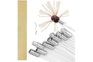 DECFLO 29.5ft Chimney Cleaning Sweep Kit - Chimney Cleaning Brush Kit with Flexible Logs for Fireplace, Chimney Repair Kit System Electrical Rotary Drill Drive (9 rods)