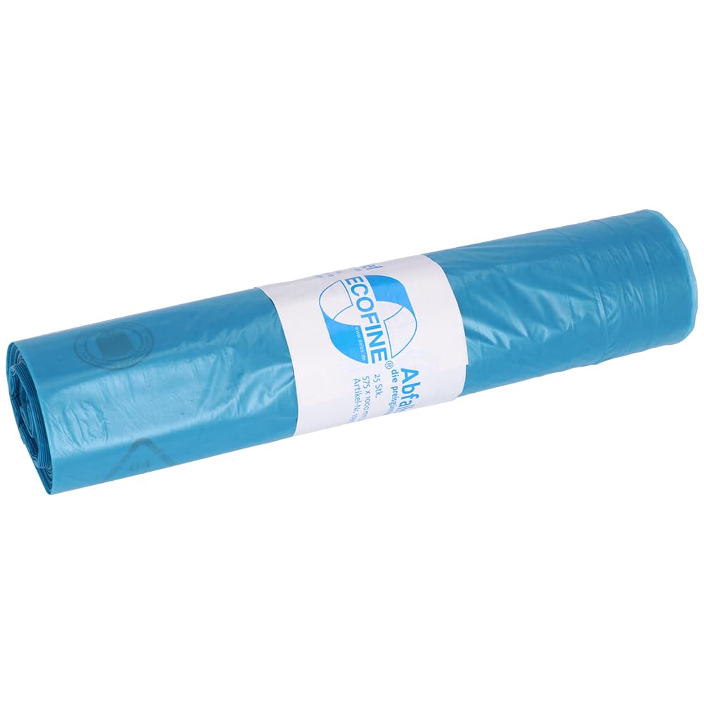 Deiss Premium 10903 Ecofine Rubbish Bags, 2 1/4 x 1000 mm 25 per roll blue