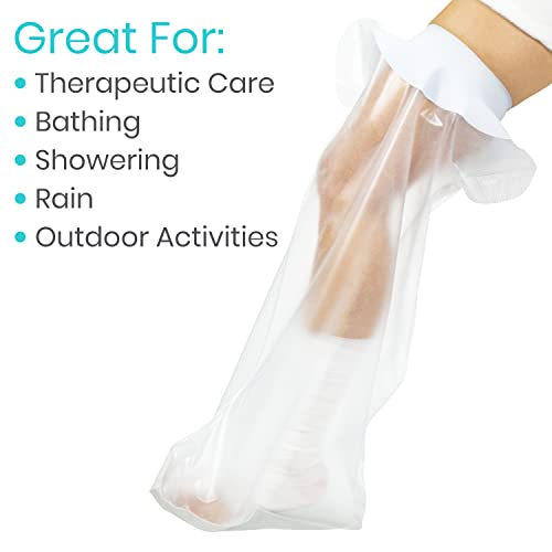 Vive Leg Cast Cover for Shower Waterproof, Patented Seal Adult