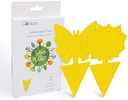 Garsum Sticky Trap,Fruit Fly and Gnat Trap Yellow Sticky Bug Traps for Indoor/Outdoor Use - Insect Catcher for White...