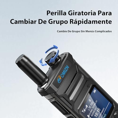 OMIZN T6 Radios de Comunicación Globales 4G LTE Distancia Ilimitada, Cifrado AES-256, Recargables para Equipos de Trabajo, Familias y Actividades al Aire Libre, Paquete de 2