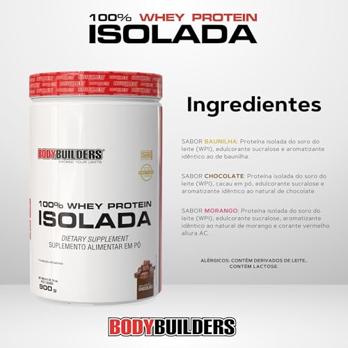 Whey Protein 100% Isolada Chocolate 900g - Bodybuilders