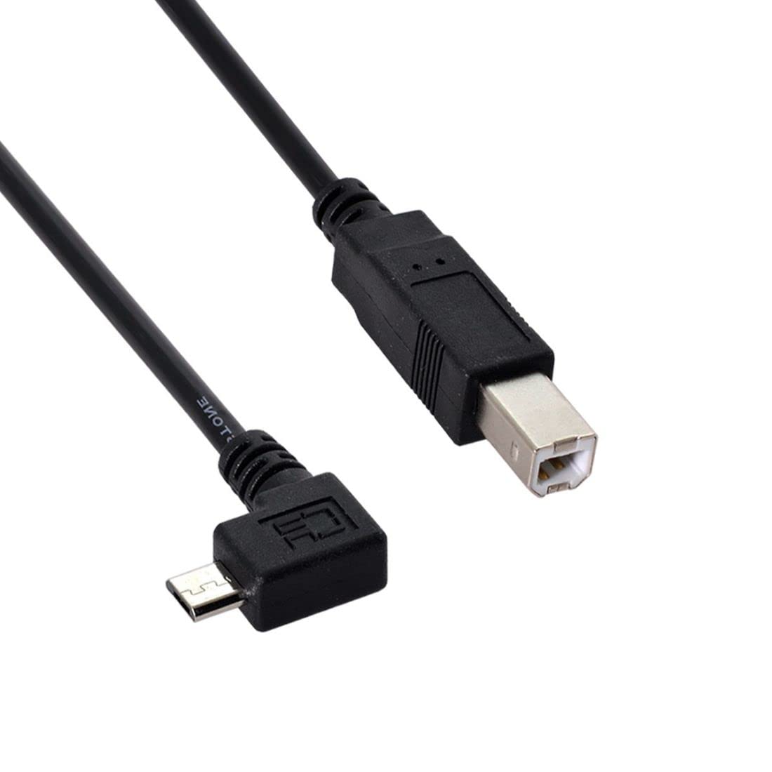 CY Left Angled 90 Degree Micro USB OTG to Standard B Type Printer Scanner Hard Disk Cable 60cm