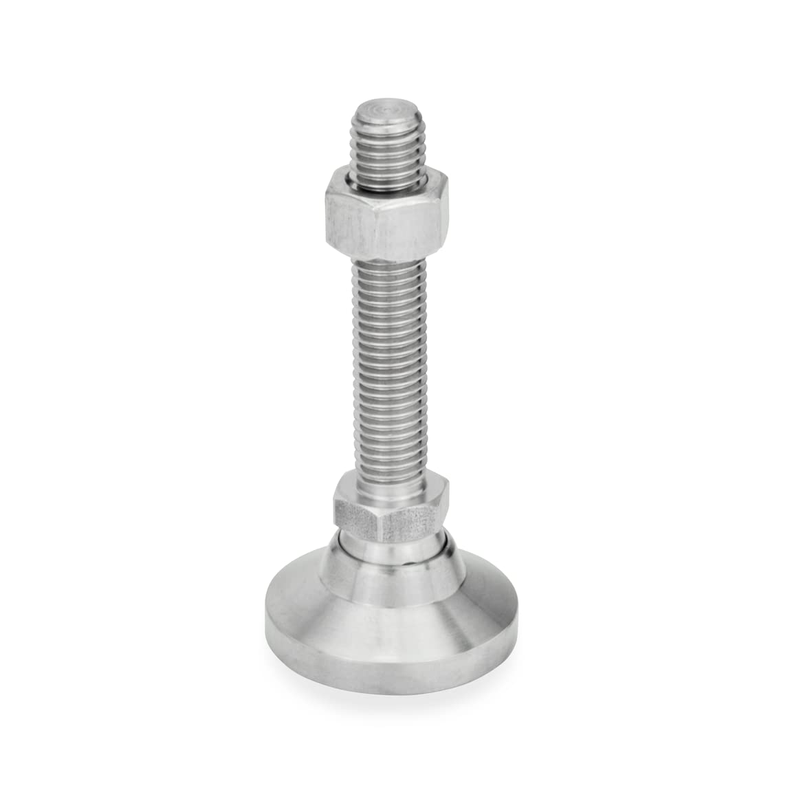 Ganter Normelemente Adjustable Foot, Articulated Foot, Furniture Foot, Stainless Steel, GN 343.6-32-M10-80-OS, Thread M10 x 80