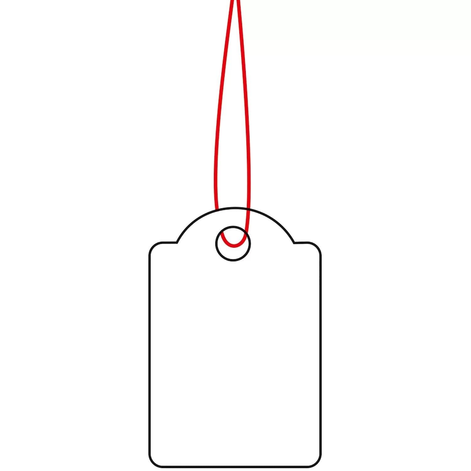 HERMA Hanging Tags with Red Thread, 1000 Pieces, 15 x 24 mm, Thread Length approx. 8 cm, Small Cardboard Price Tags, Marking Labels, Writable Tags, White โ image 1