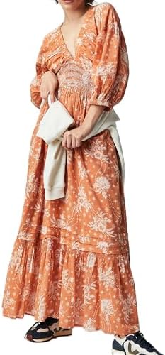 free people women's printed dixie maxi dress Dixie V-Neck Jersey Maxi Dress by free-est at Free People in White, Size: XS