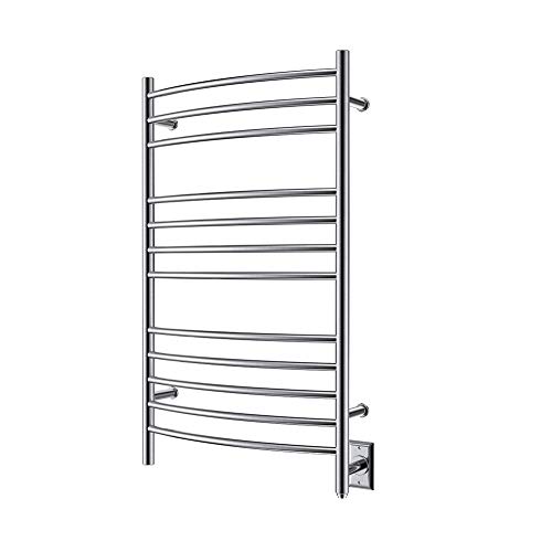 HEATGENE Towel Warmer Wall Mount Electric Plug-in/Hardwired Heated Towel Rack Brush Finish