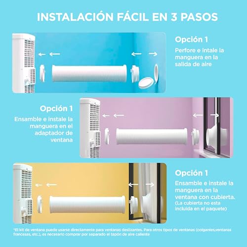 Pingüino Aire Acondicionado Portátil 3 en 1 | 7000 BTU/1800 Frigorías Con App + Mando a Distancia | Climatizador y Deshumidificador | Bajo Consumo | Función Follow Me | Incluye kit de ventana