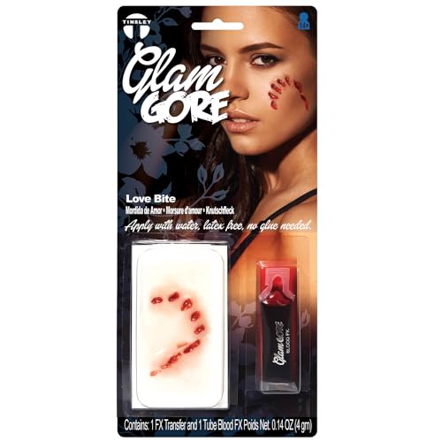 Tinsley Transfers Medium Glam Gore 3D FX Transfer Kit - Love Bite, Latex Free Prosthetic