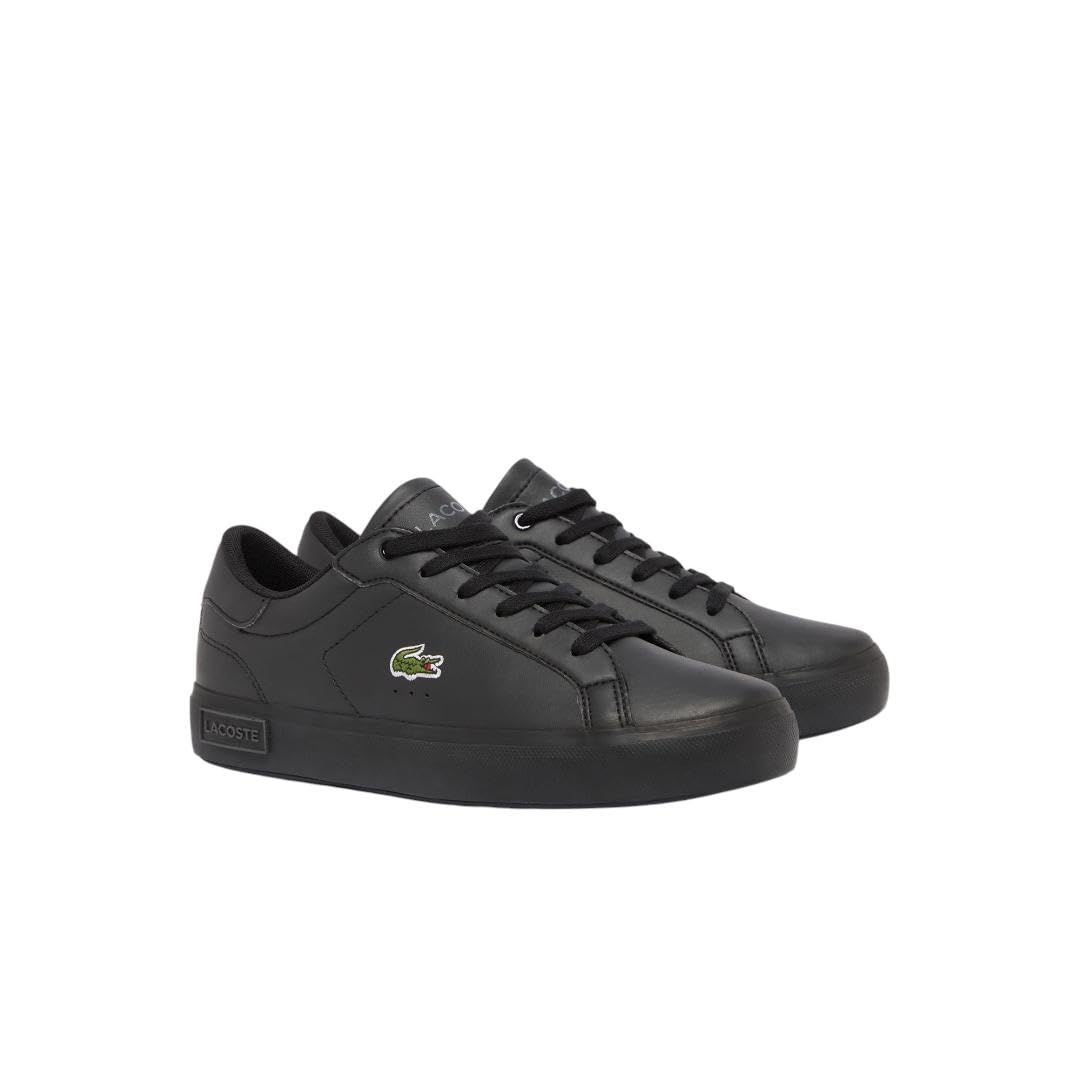 Lacoste Unisex-Child Juniors’ Powercourt Sneaker, White/Black/Red Currant, 5