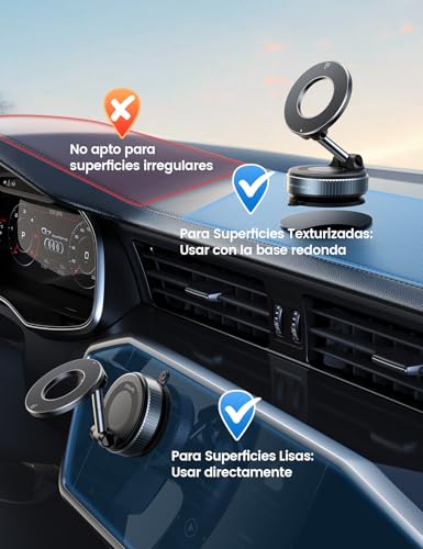 Lamicall Soporte para Celular Automovil - [Ventosa de Vacío Ultra Fuerte] para mag Safe Porta Celular para Auto, Giratorio 360° para Tablero o Parabrisas, para iPhone 17 16 15 Pro MAX, Galaxy